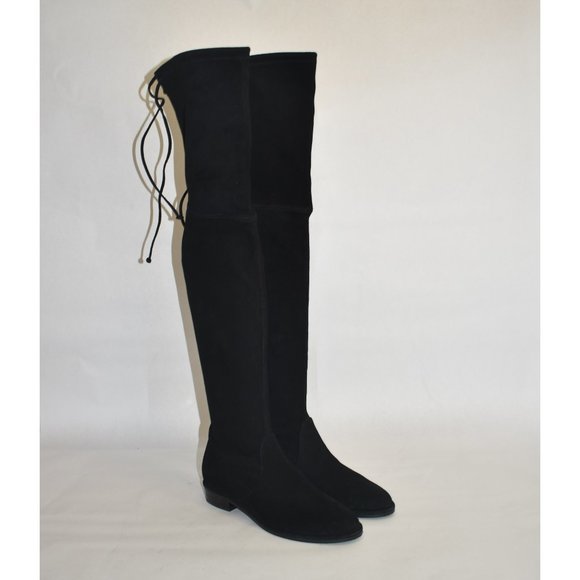 Stuart Weitzman Lowland Stretch Suede Over-the-Knee Boots Black Size 6.5 M S2167 - Picture 4 of 13